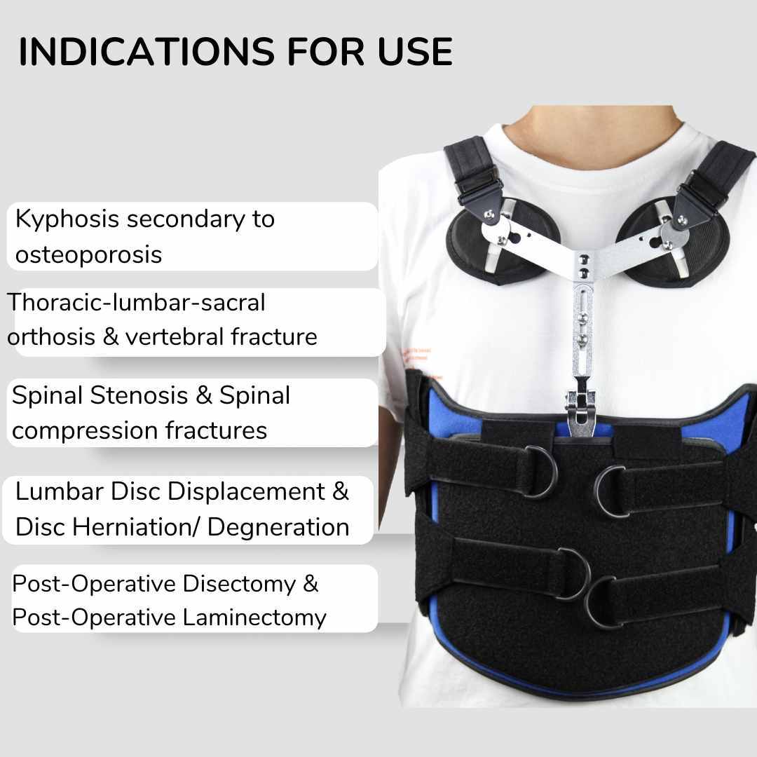 TLSO Thoracic Full Back Brace - Treat Kyphosis, Osteoporosis, Compression  Fractures, Upper Spine Injuries, and Pre or Post Surgery
