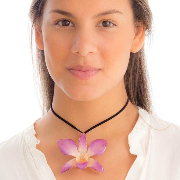 Magenta necklace Bougainvillea Pendant Resin necklace hexagonal Spanish souvenir Real flower jewellery Dried flowers