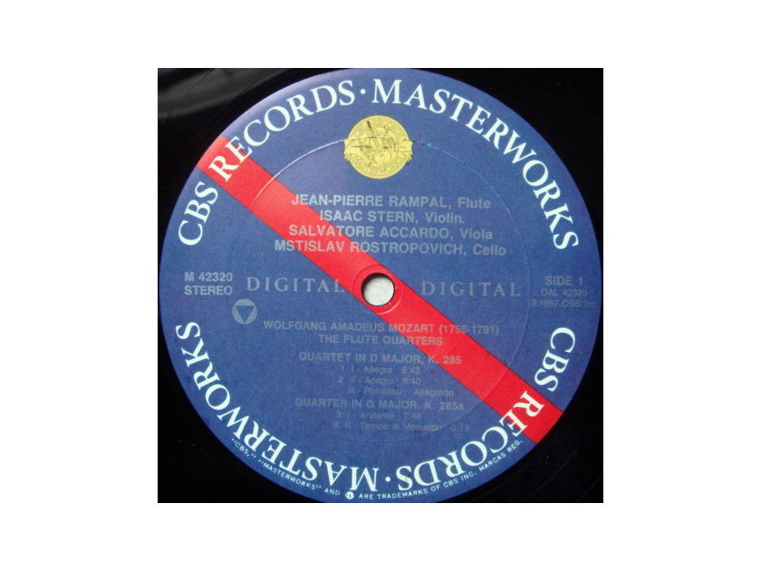 CBS Digital / ROSTROPOVITCH-STERN-RAMPAL, - Mozart Flute Quartets, MINT, Promo Copy!