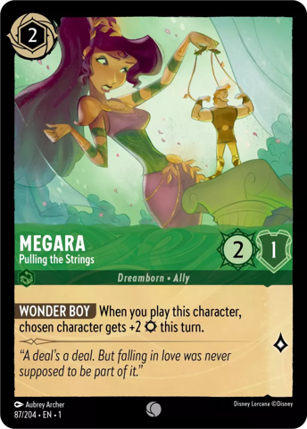 Megara card from Disney's Lorcana: The First Chapter.