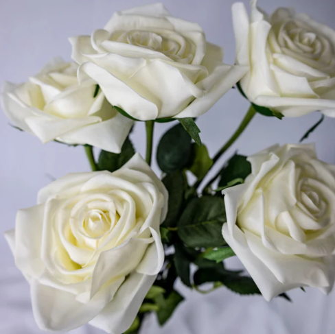 White Natural Real Touch Rose -Realistic Artificial Flowers - Image 3