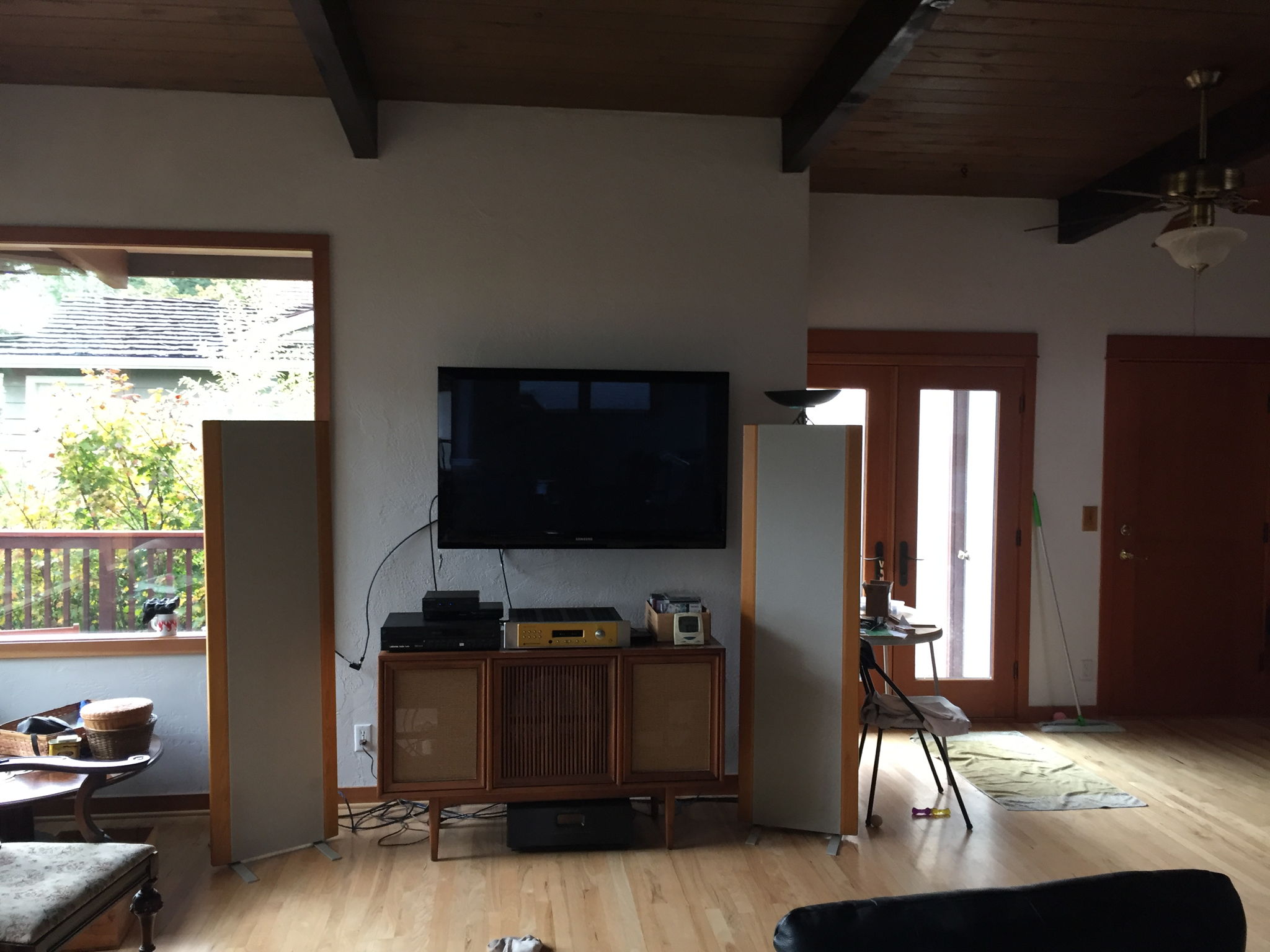 current 1.5QR Magneplanars - a rug is usually between them and listening position