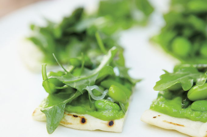 Grilled Pita with Green Vegetables 
