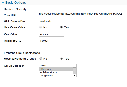 AdminExile - плагин перенаправления для администратора в Joomla