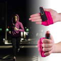 defense divas instafire xtreme pink pepper spray jogging mace glove pepper spray glove in hand