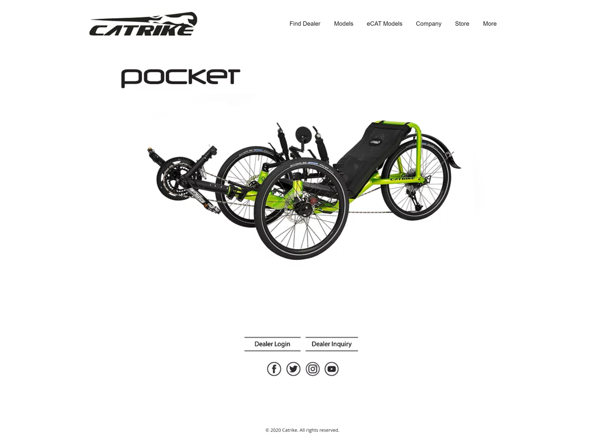 Screenshot of Catrike, from the wix websites collection.