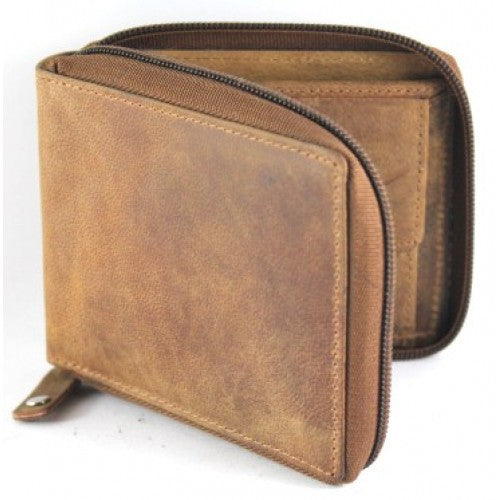 RFID Full Grain Cow Hide Hunter Nu-buck Leather Wallet Style 12011 - Image 2