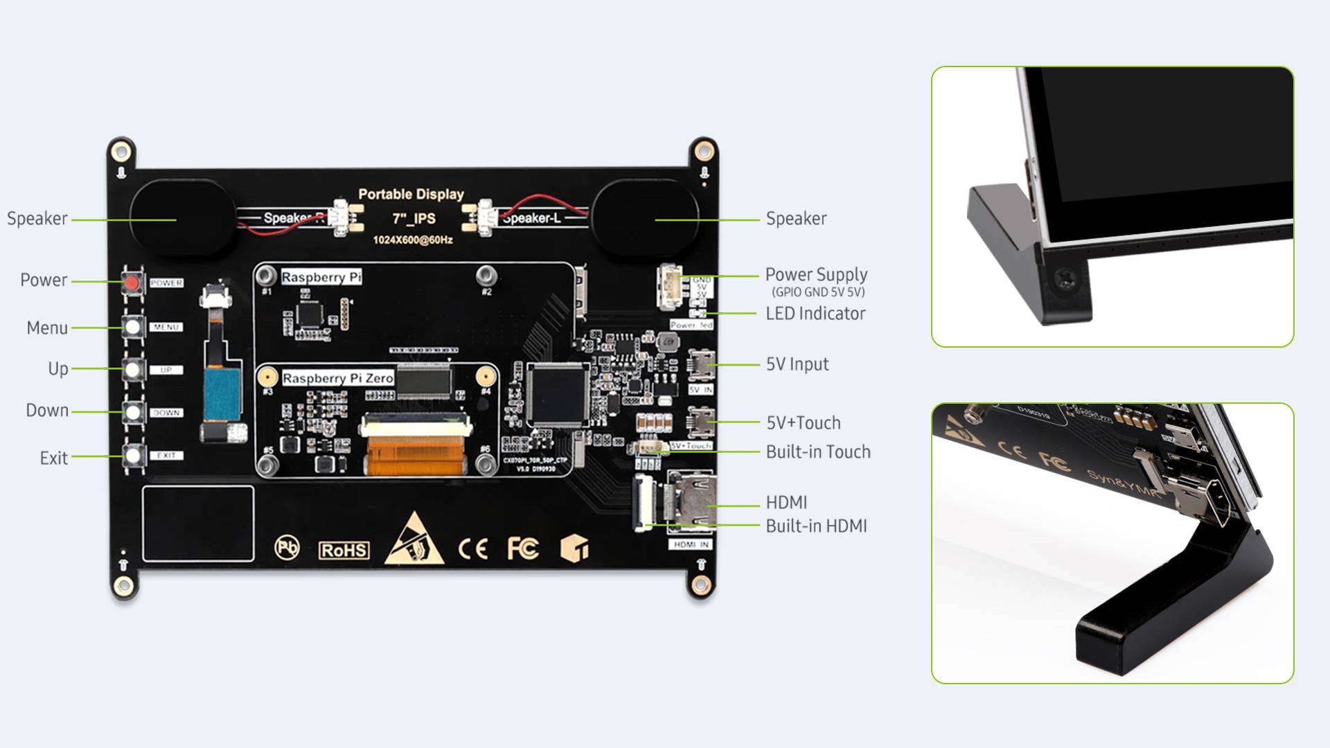 UPi B2 - Raspberry Pi 7" Touchscreen HDMI Monitor | UPERFECT UPi