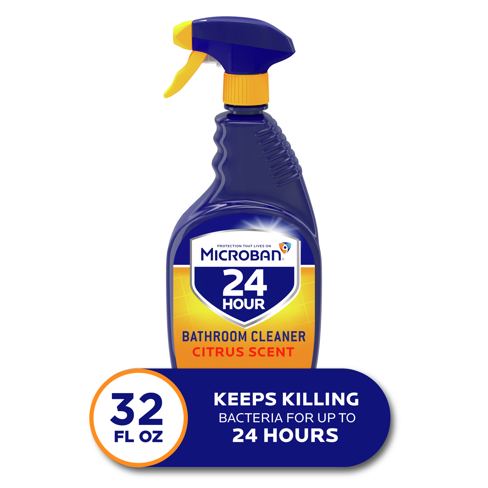 Microban 24 Hour Bathroom and Sanitizing Cleaner, Citrus, 32 fl oz vs