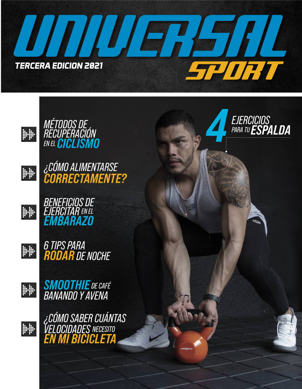 Portada revista universal sport tercera edición 2021