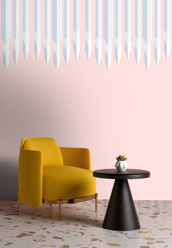 pink & grey geometric stripe wallpaper hero image