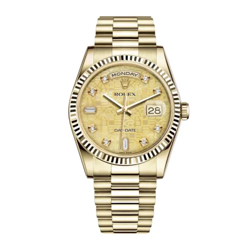 Rolex Day-Date 36 Champagne Computer Diamond Dial President Bracelet