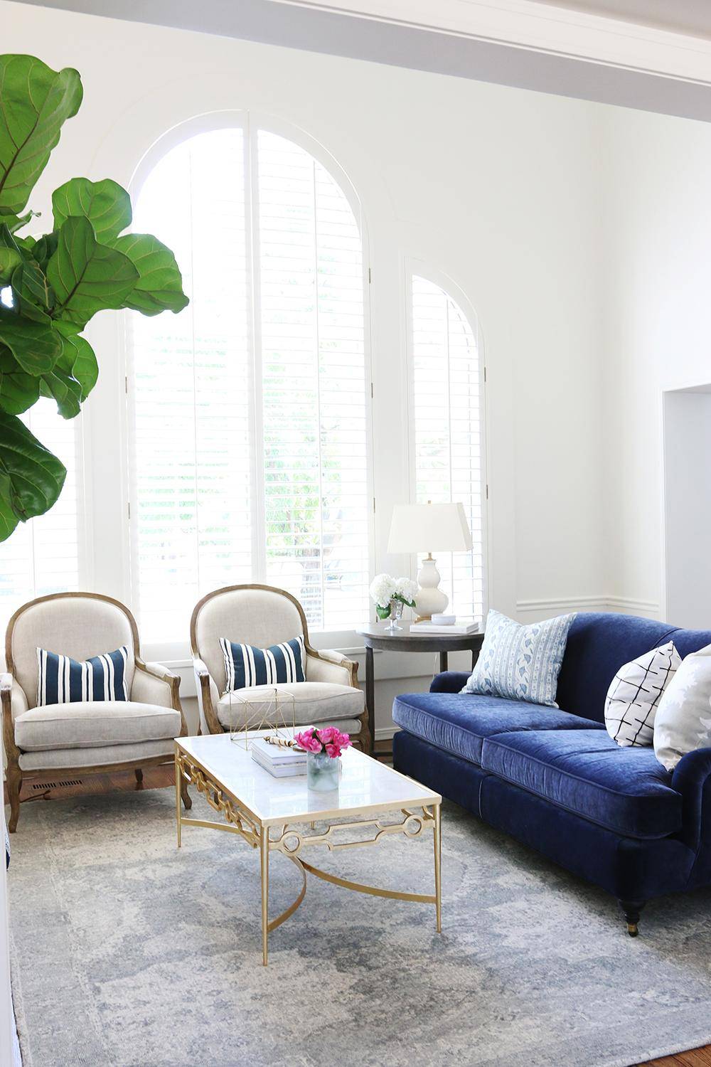 Blue & White Living Room by Studio McGee