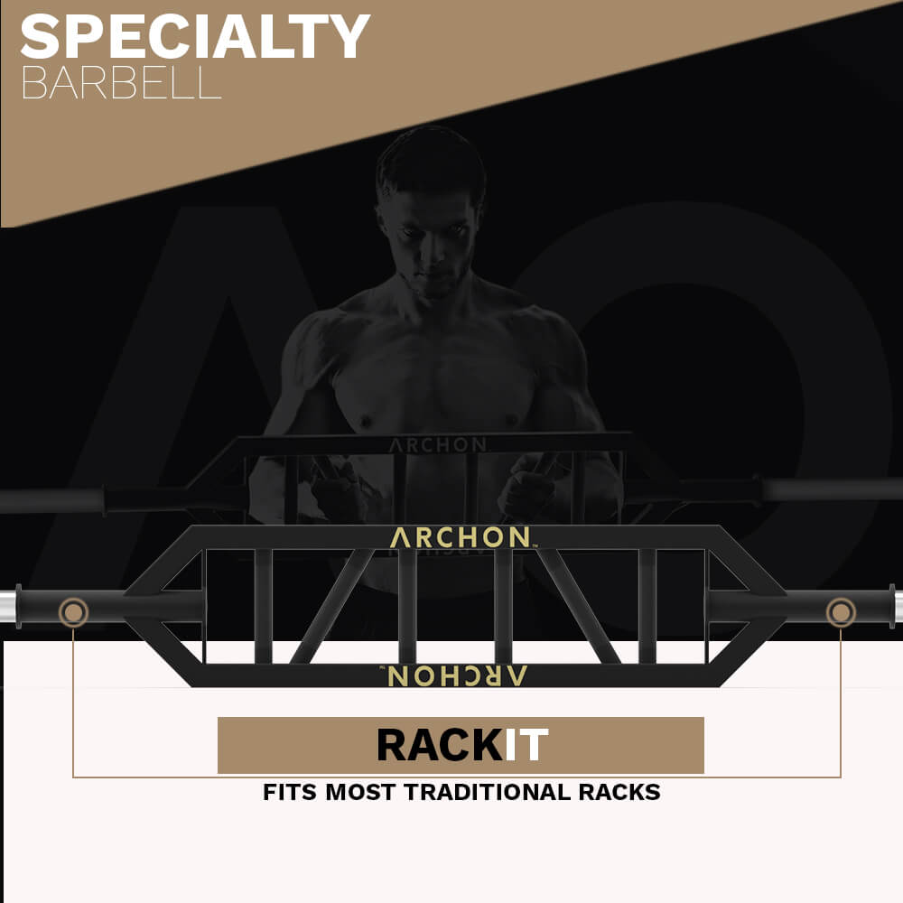 Archon Multi Grip Barbell fits most traditional racks