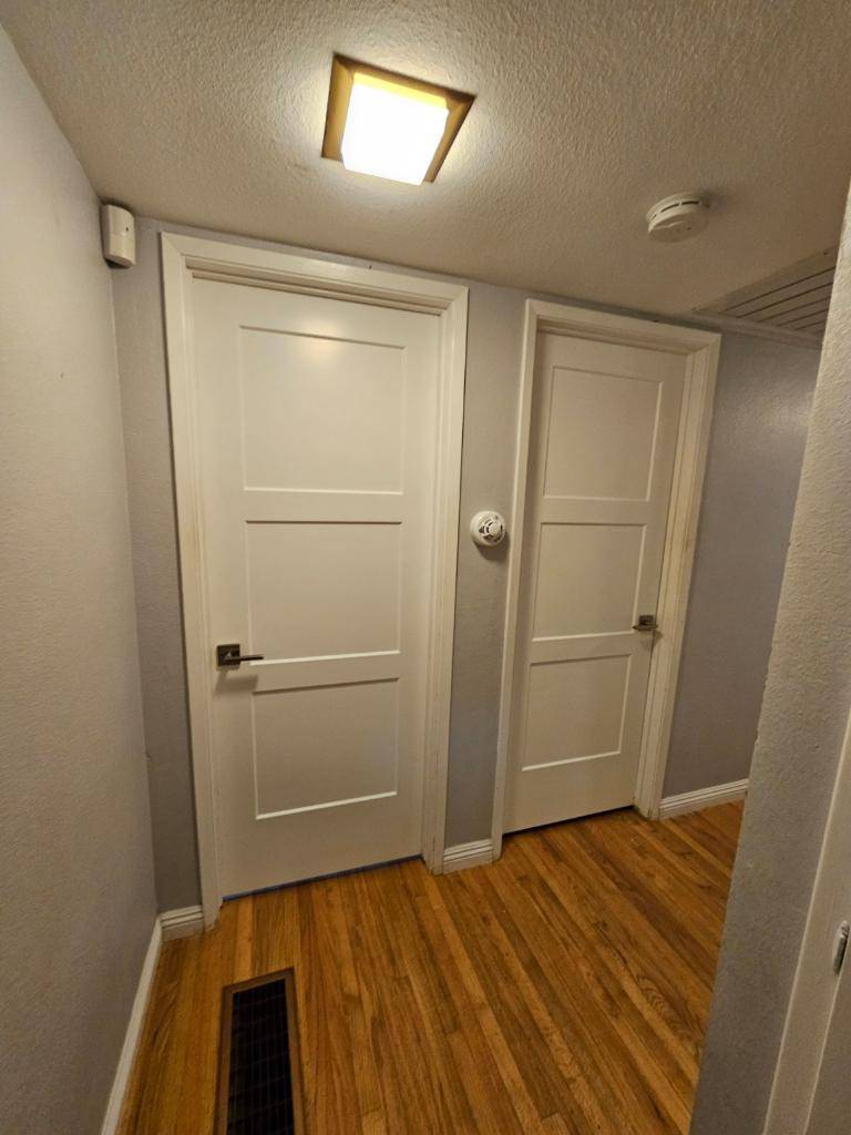 Interior door in a room