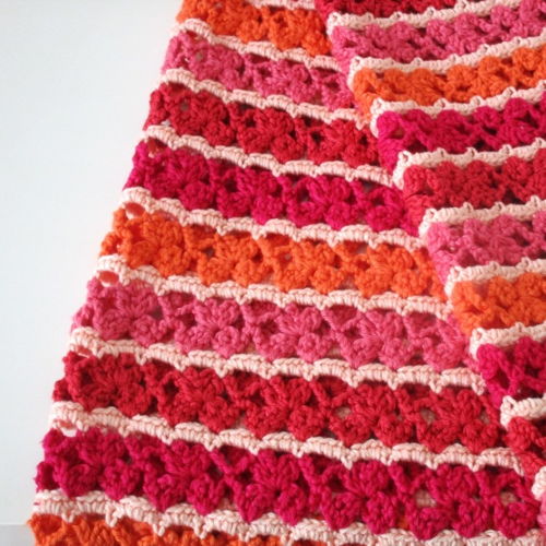 "Simply in red” baby deken