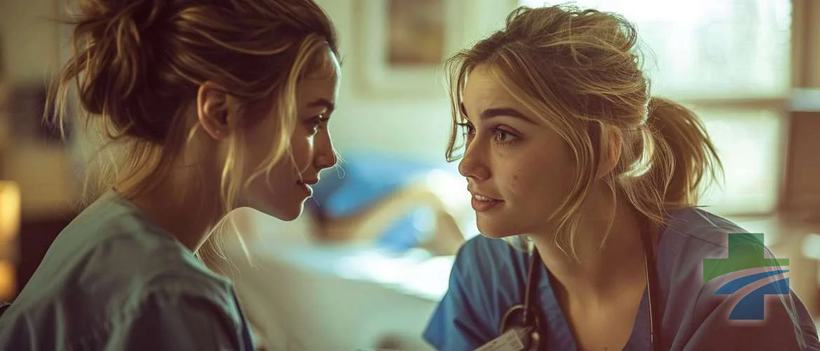 Nurse showing compassion to a patient in a warmly lit room