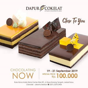 Dapur Cokelat: Promo SPECIAL PRICE of only Rp 100.0000,- for every 10×20 Mango Cassata, Double Chocolate and Pudding Cheese Cake! sampai 09/21/2019