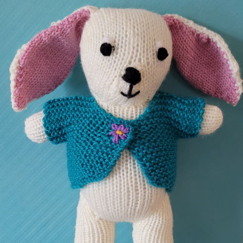 Little rabbit soft toy in 8 ply