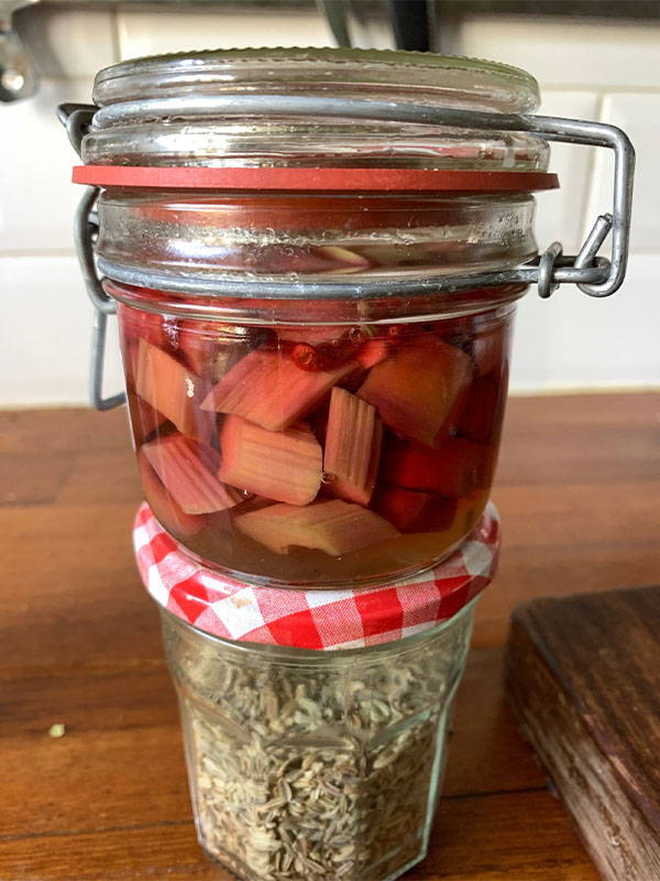 Jar of Pickled Rhubarb