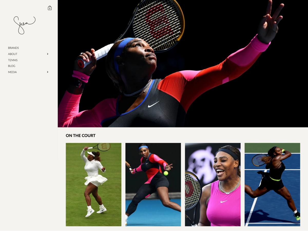Screenshot of Serena's World, from the celebrity websites collection.