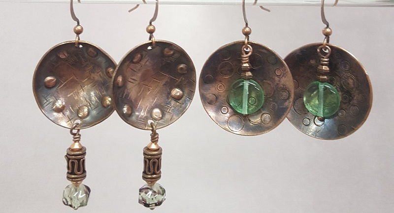 Cupped Copper Earrings through Kirkwood Community College