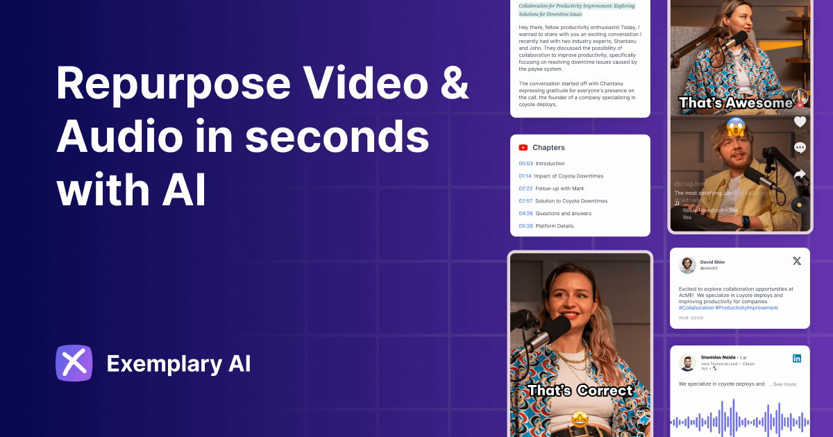 Exemplary AI - Your Content Repurposing Toolkit