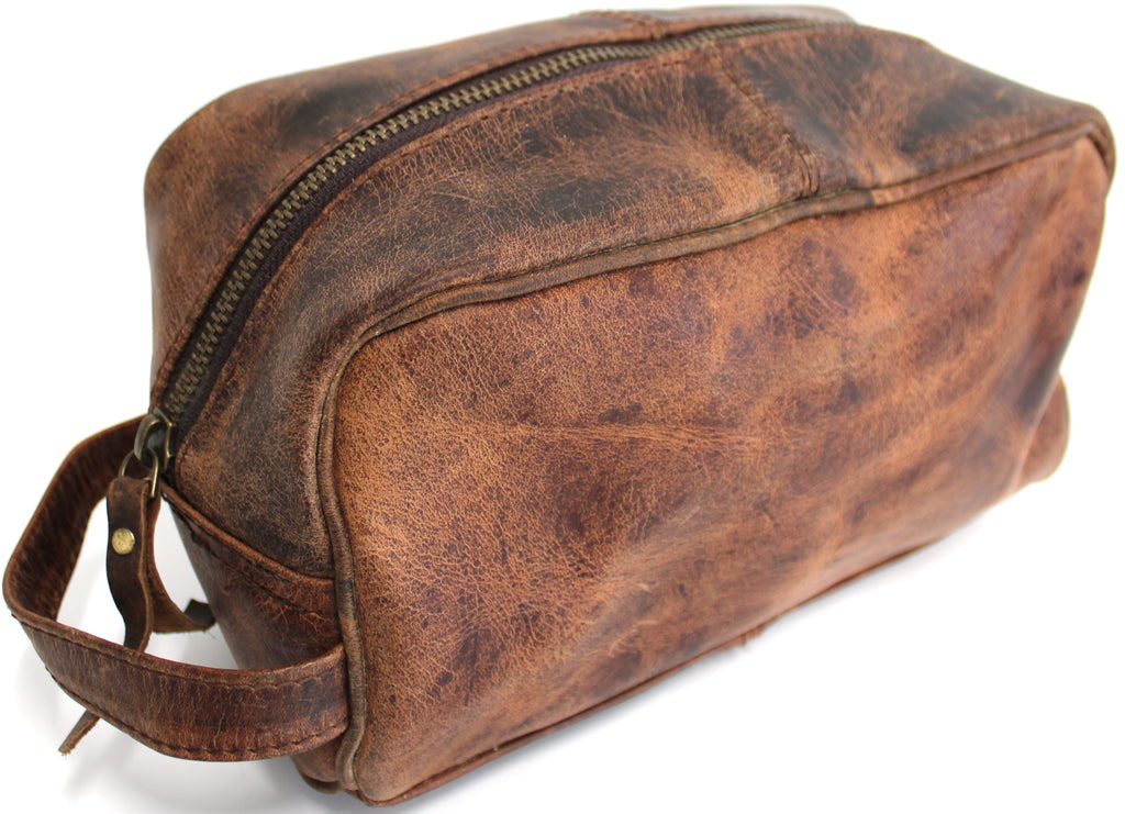 Quality Full Grain Genuine Hunter Leather Toiletry Bag - Image 9