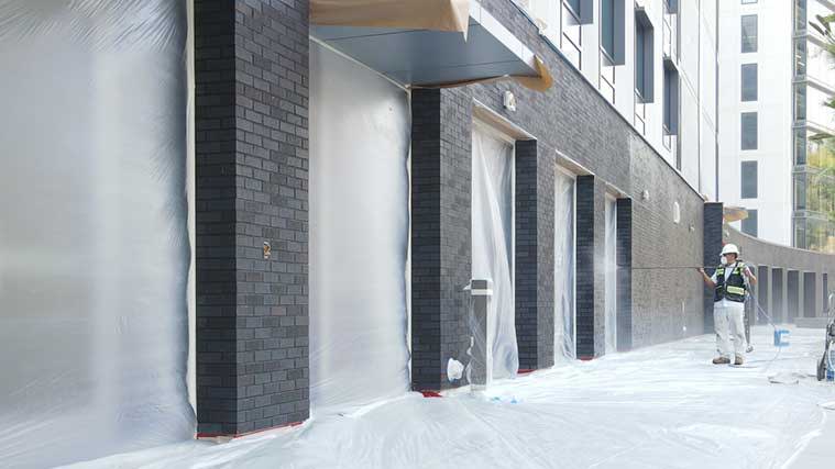 Protective coating on brick
