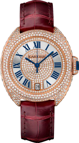 Clé de Cartier 35 Pink Gold / Full Diamonds / Red