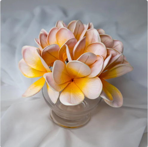 Pale Orchid Frangipani Flowerhead (6 Pack)- Realistic Artificial Flowers - Image 6
