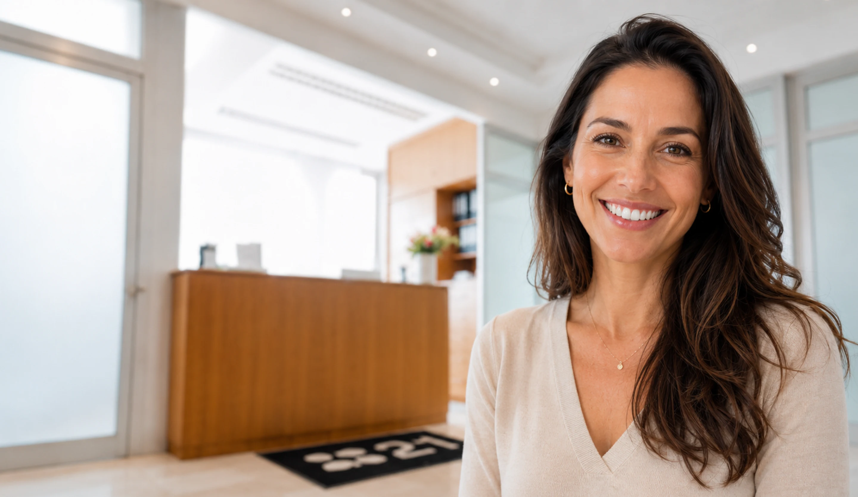happy woman smiling