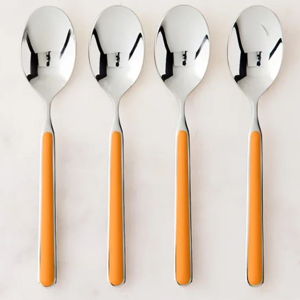 Mepra Fantasia Flatware Dessert Spoons, Set of 4 in Orange