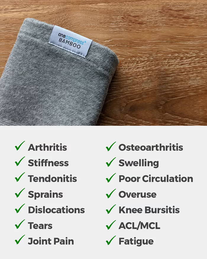 onecompress bamboo, kneesleeve, natural knee pain relief