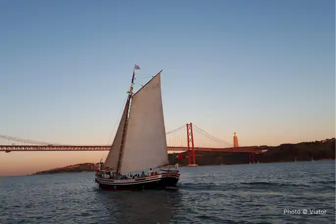 Lisbon Traditional Boats Sunset Cruise with White Wine