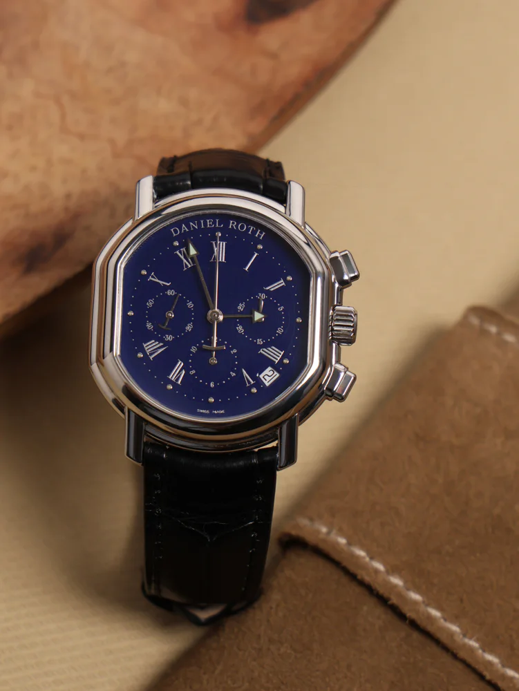 Daniel Roth Masters Chronograph Blue dial Original box and tag cal. el primero 400