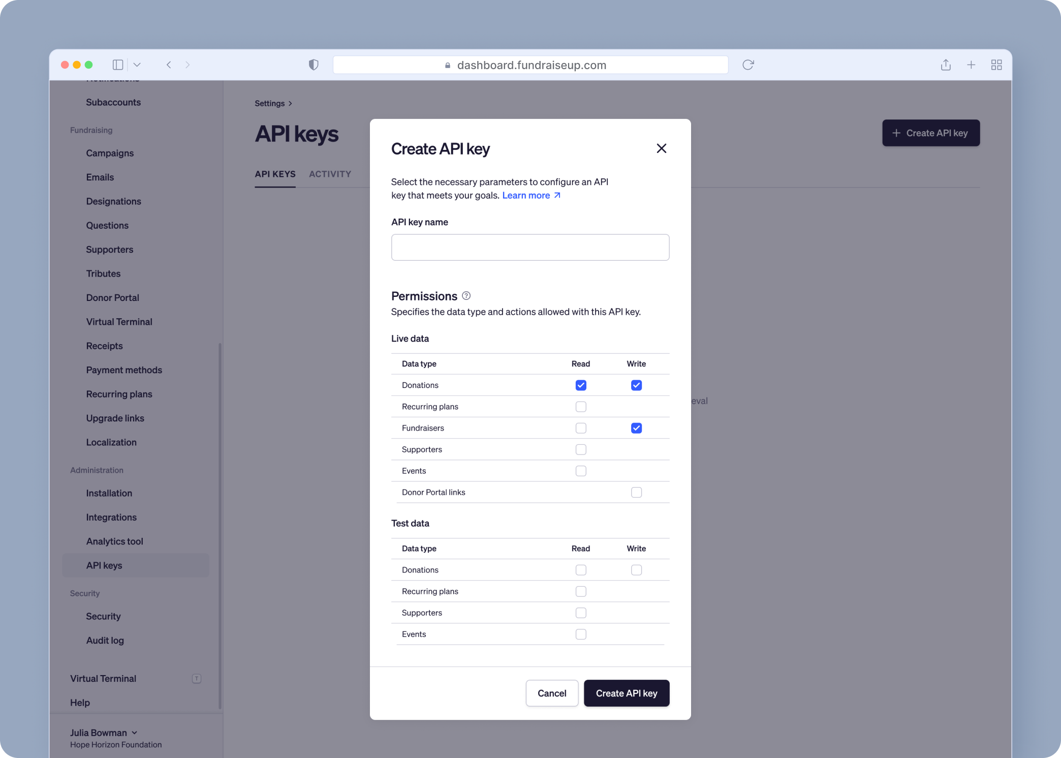 Fundraise Up API