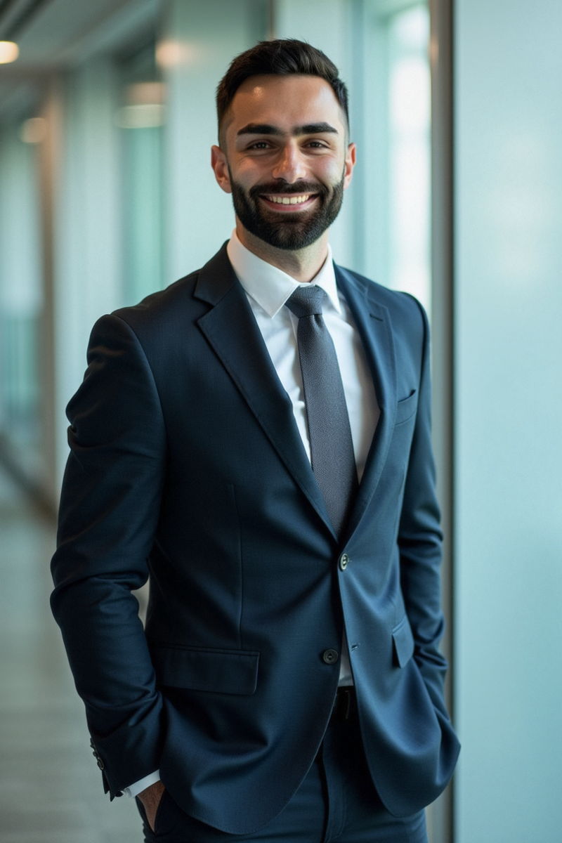 Photo generated by Secta Labs in style of Frosted Glass Executive Portraits