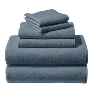 Organic Textured Cotton Towel Set | Bath & Beach Towels at L.L.Bean- Slate Blue