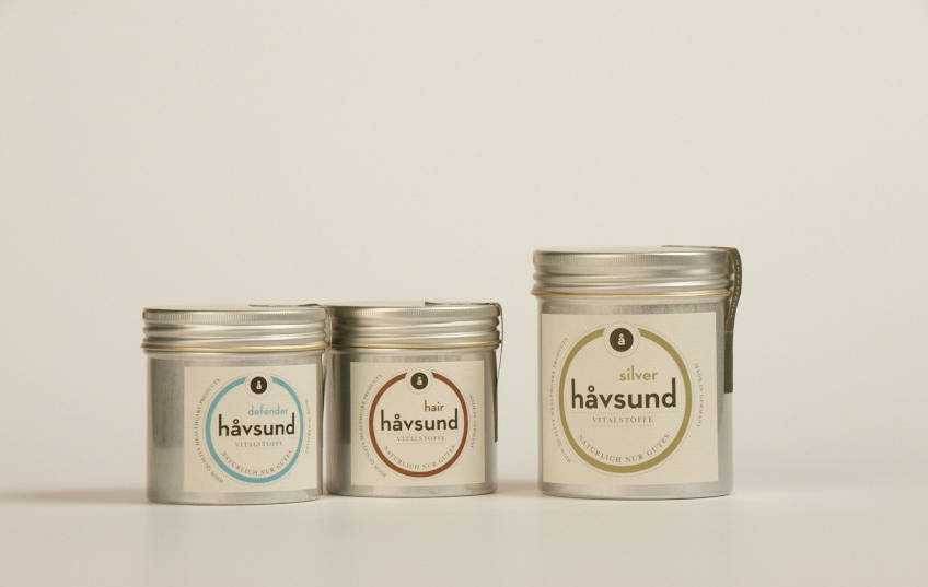 old product packaging håvsund Immune, håvsund Hair-Vital and håvsund Silver