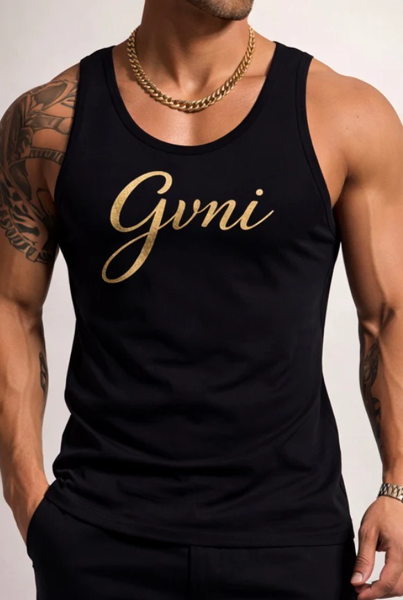 White GVNI Script Men’s Singlet - Image 2