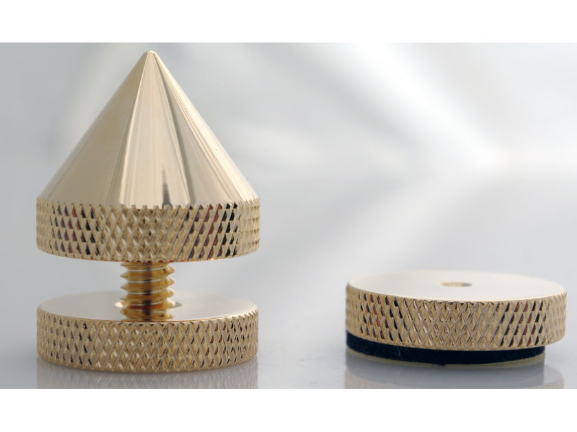SuperCellAudio®  FSB2G14208 Audio Cones / Floor Spikes  Gold Plated, Set of 8.