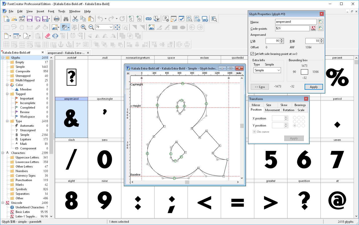 Birdfont – A free font editor for TTF, OTF and SVG fonts