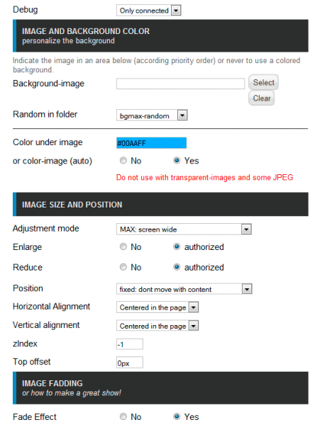 bgMax - модуль для замены фона в CMS Joomla