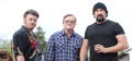 Cast of Trailer Park Boys standing outside