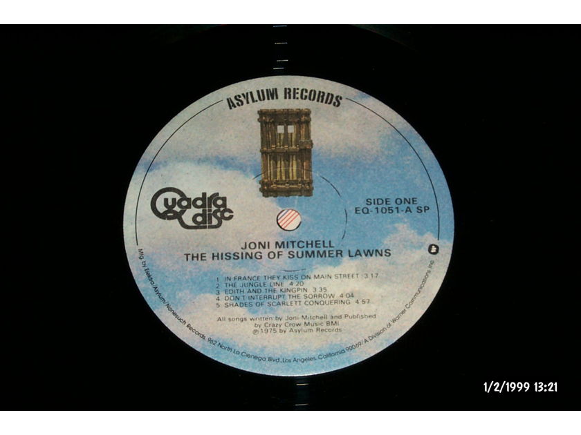 Joni Mitchell - The Hissing Of Summer Lawns CD-4 Quadradisc Vinyl LP NM