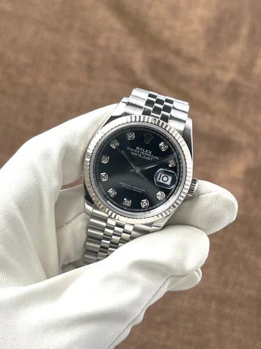 Rolex Datejust 36 Black Diamond Dial Jubilee