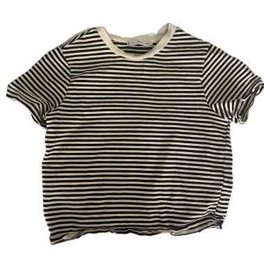 MNG BLACK AND WHITE STRIPED SHIRT