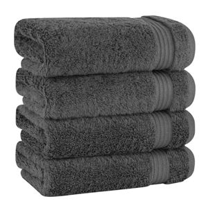 American Soft Linen Bekos Premium 100% Turkish Cotton 4-Piece Hand Towel Set - Macy's Dark Gray