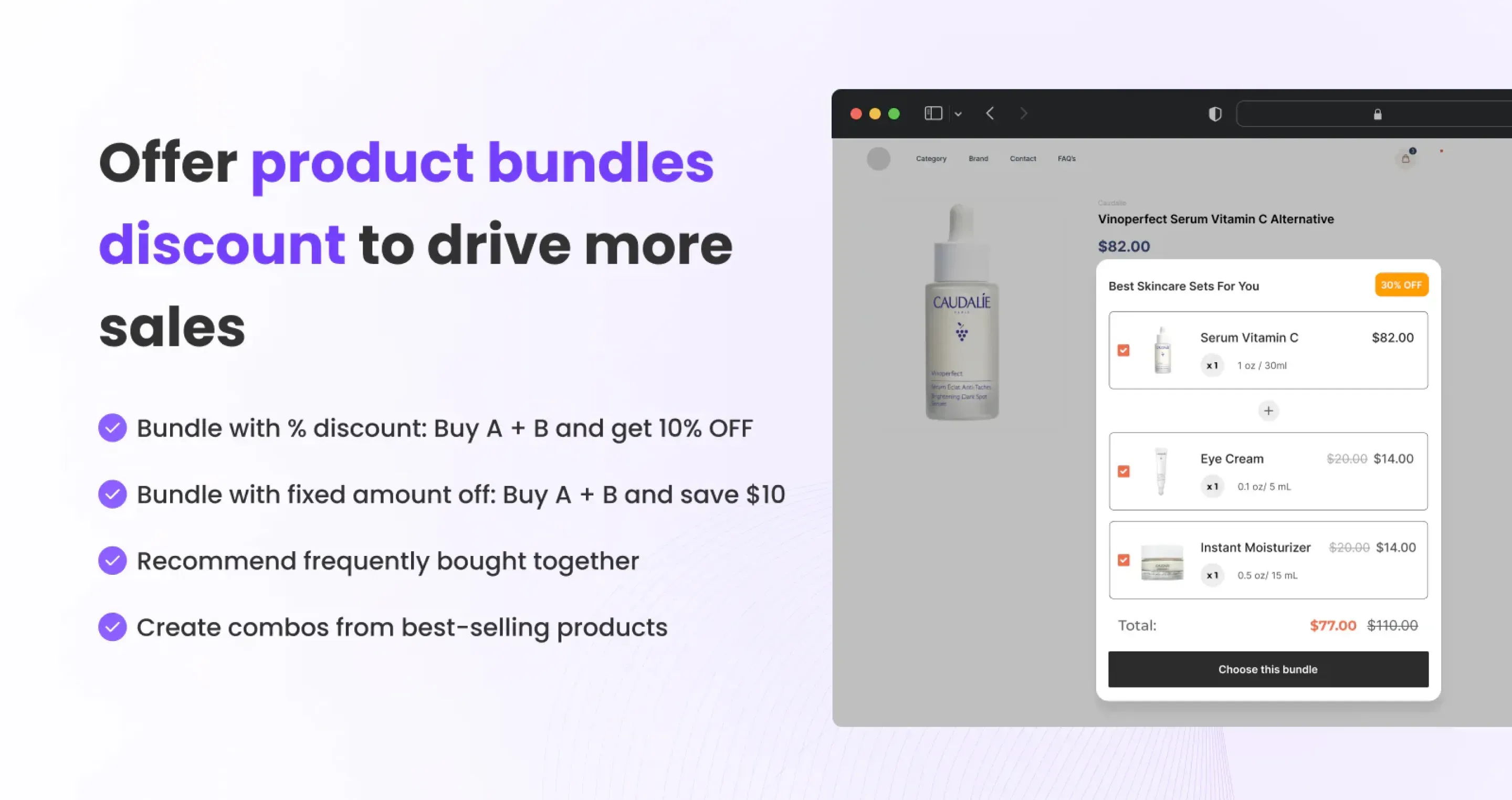 Product bundles discount